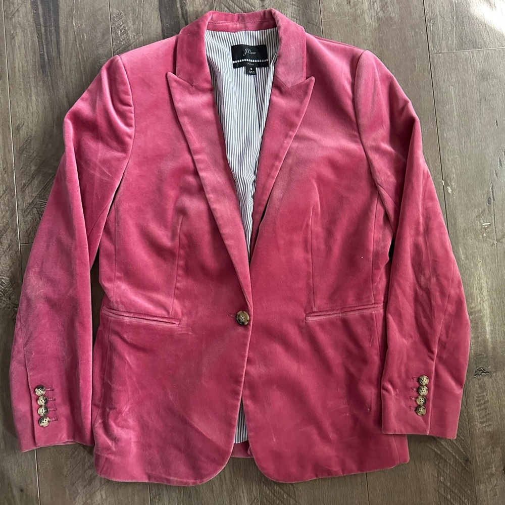 J.Crew Parke velvet blazer pink 8